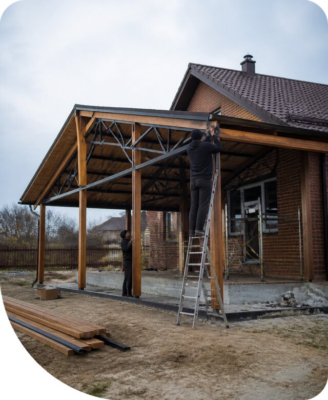 Пристройка навеса к дому и участку в Норильске под ключ